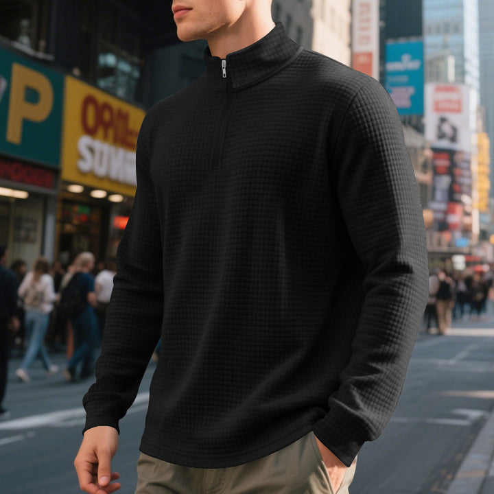 Men's sweatshirt with high collar and trendy zip Lune London