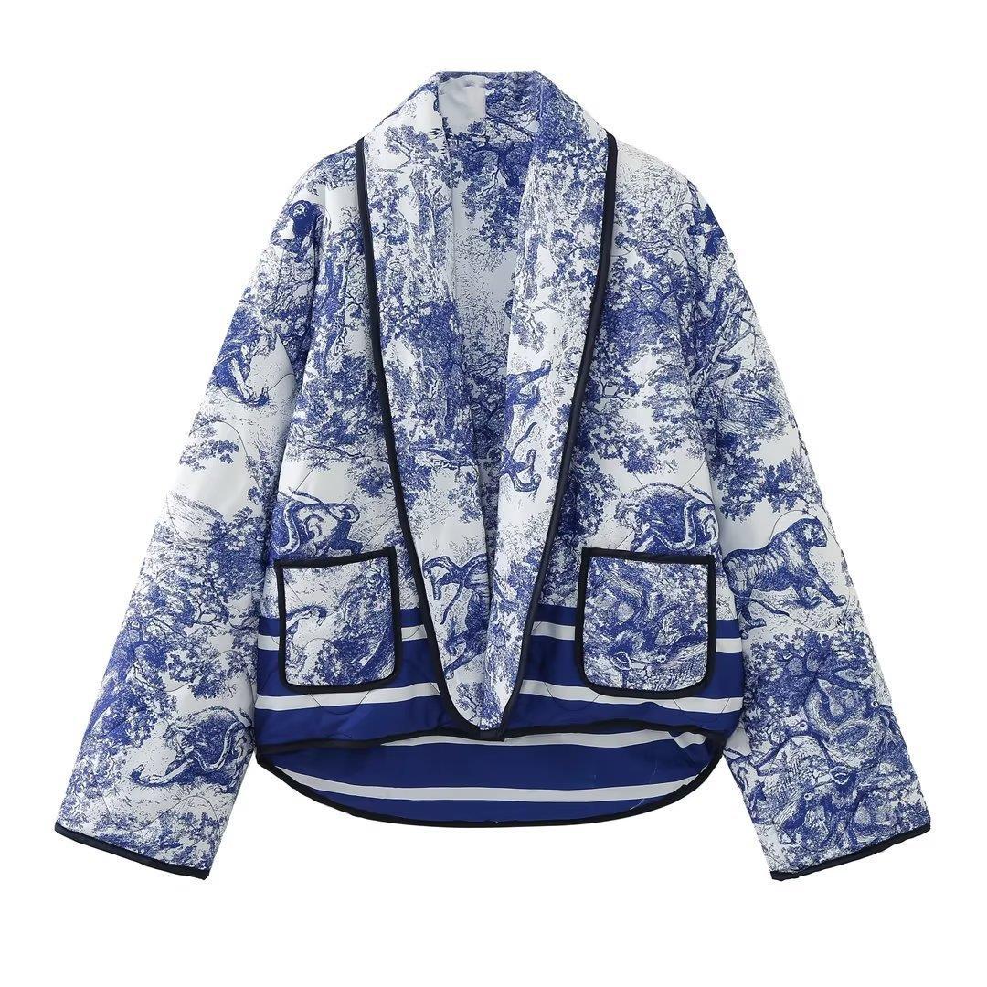 Quilted jacket for women with trendy pattern and practical pockets Lune London
