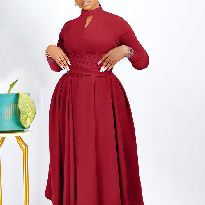 Elegant maxi dress for women with fitted ruffles and long sleeves Lune London