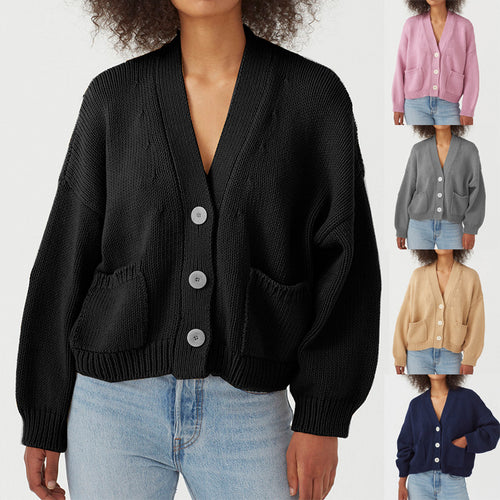 Ladies' knit jacket with practical pockets Amarae