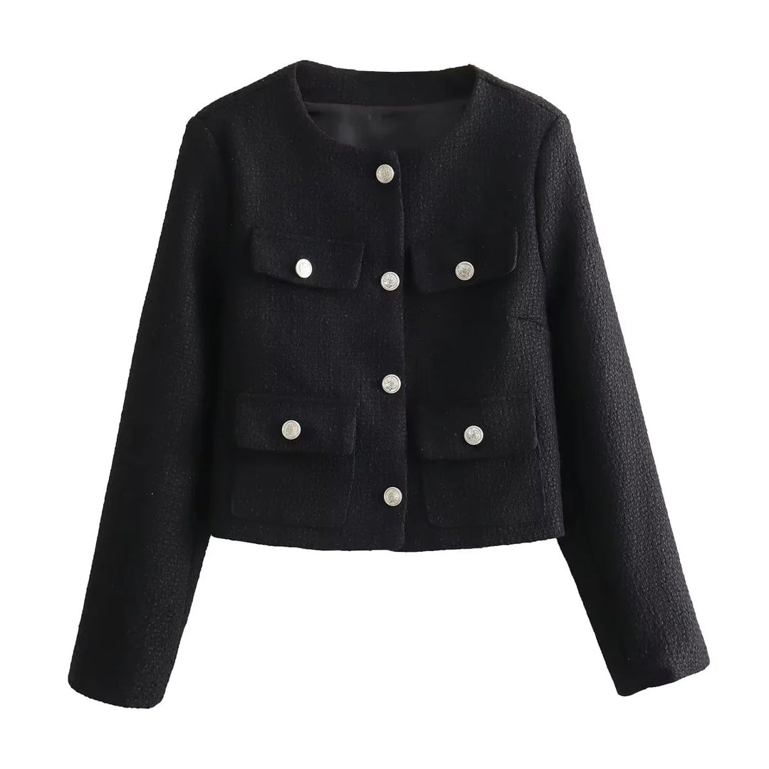 Veste courte tendance pour femmes avec deux poches poitrine pratiques Chic & Stil