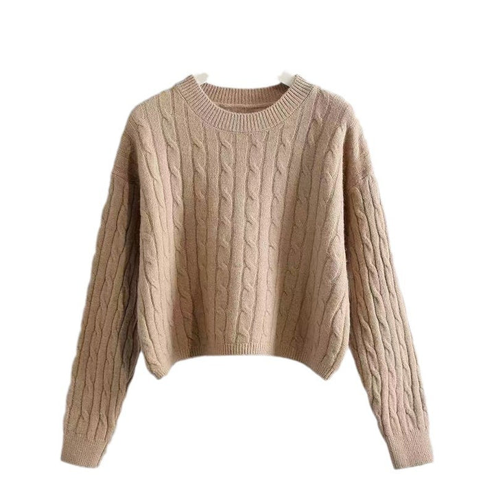 Thick knitted pullover for women with textured pattern and casual fit Lune London
