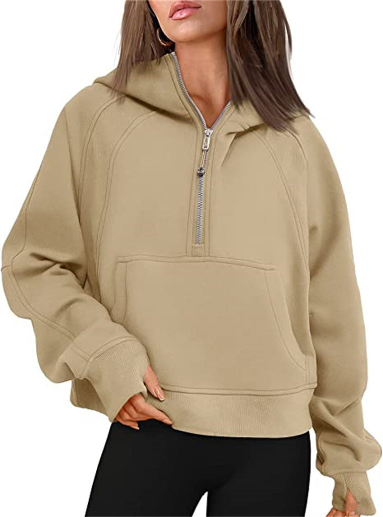 Ladies Oversized Hoodie with practical kangaroo pocket and zipper Lune London