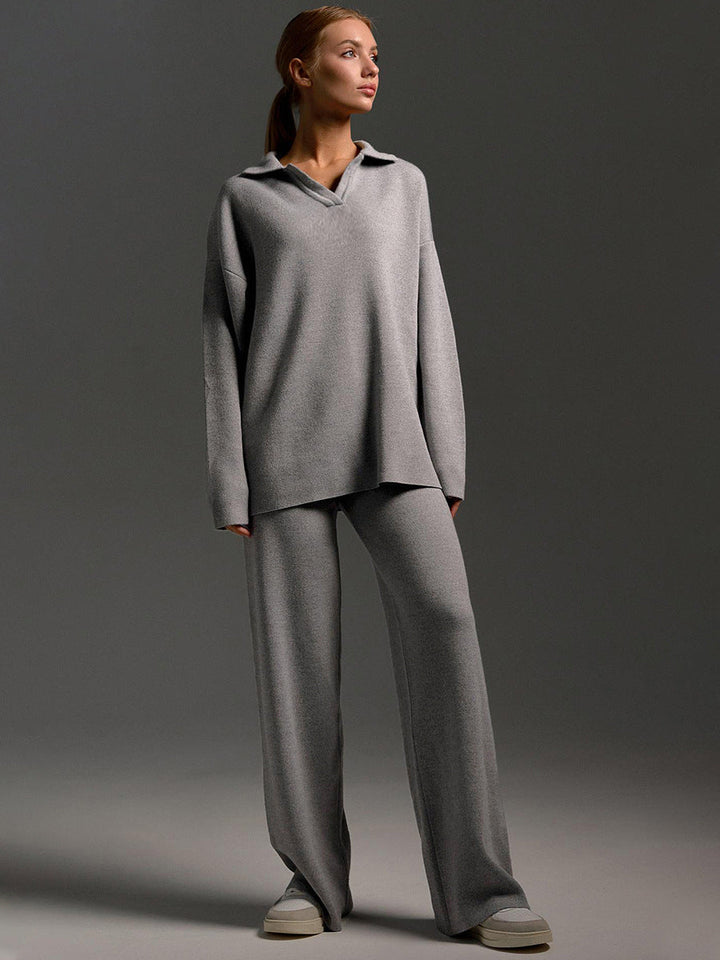 Lune London | Lounge Set with Wide Pants and Polo Shirt