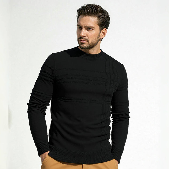 Men's sweater with a modern structural design and a high collar Lune London
