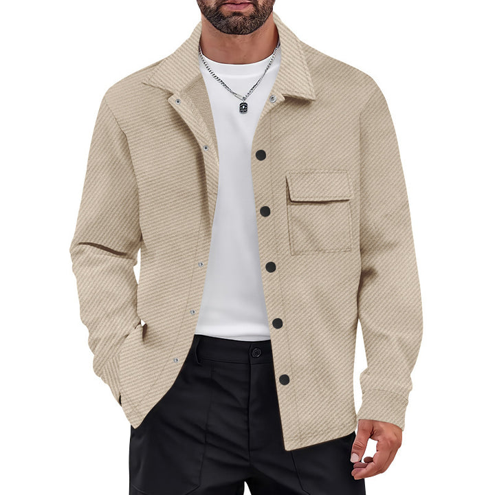 Men's casual cotton jacket with textured design and practical pockets Chic and style