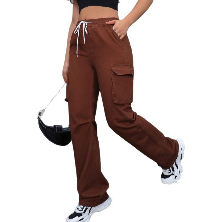 Women's high-waist cargo joggers with wide leg and drawstring Amarae