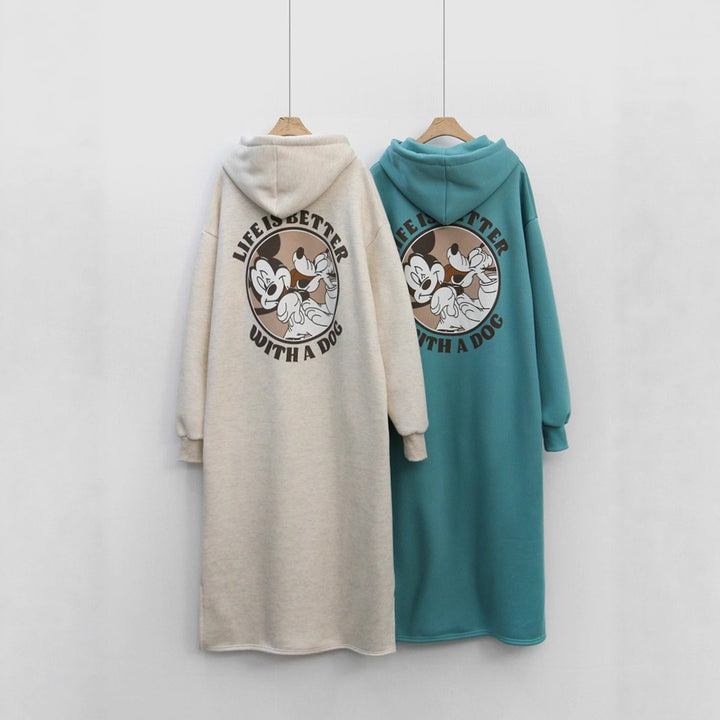 Women’s Cozy Hoodie Dress with large print and comfortable fit Chic & Stil