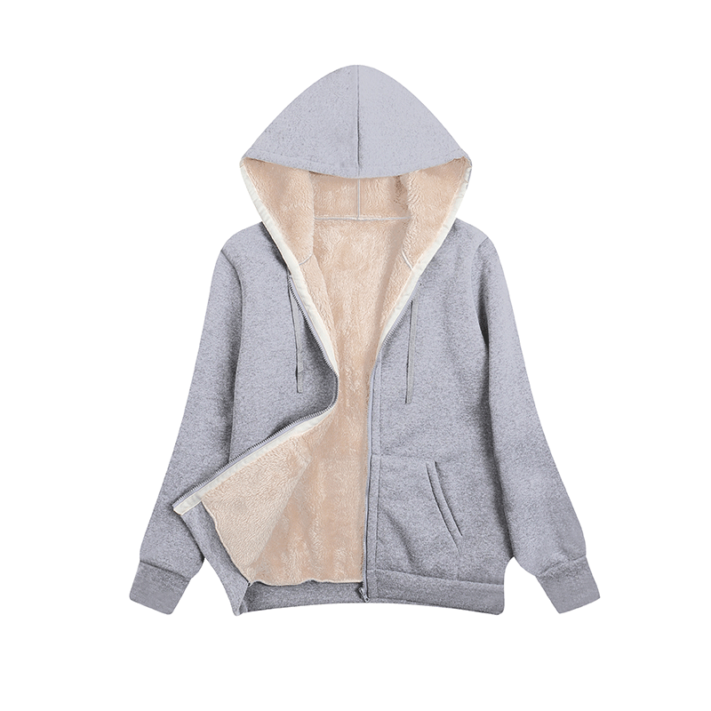 Ladies Cozy Fleece Jacket with High Collar and Convenient Zipper Lune London