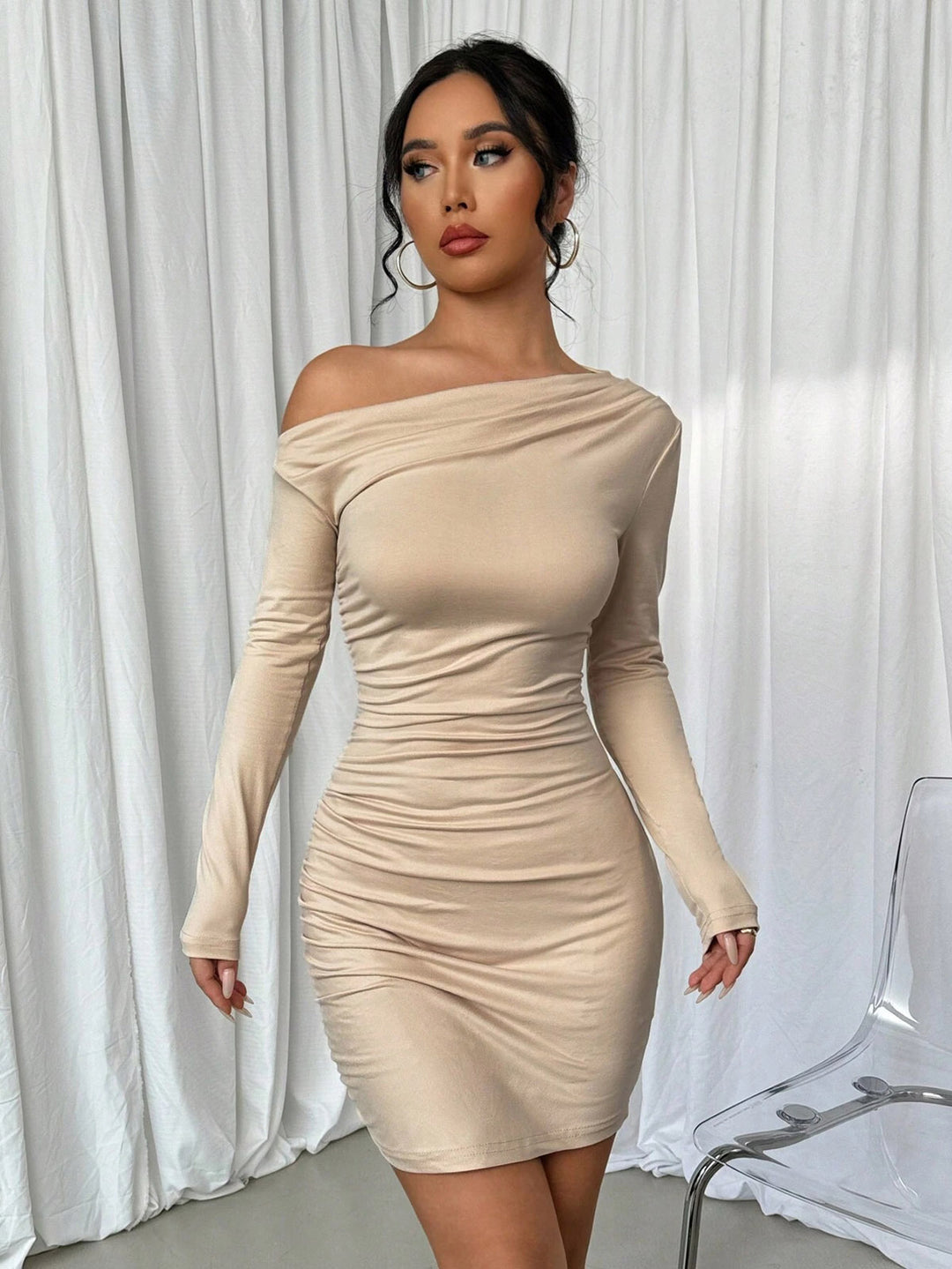 Women Mini Ruffle Off-Shoulder Dress Lune London