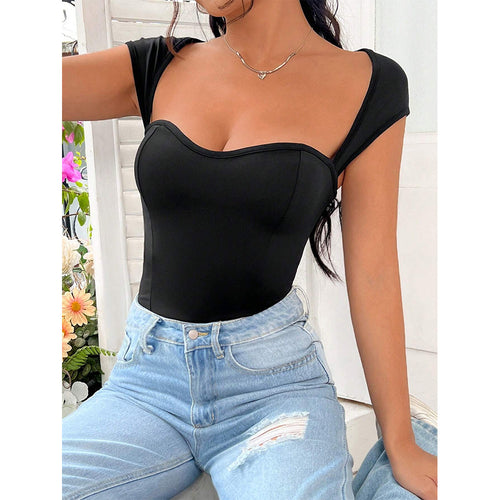 Maillot de bain élégant pour femme avec décolleté en forme de cœur et design texturé Chic & Stil