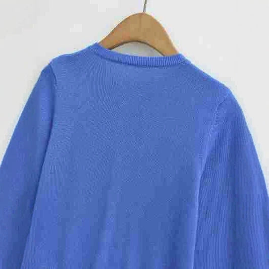 Ladies finely knitted round neck cardigan with button placket and ribbed cuffs Amarae