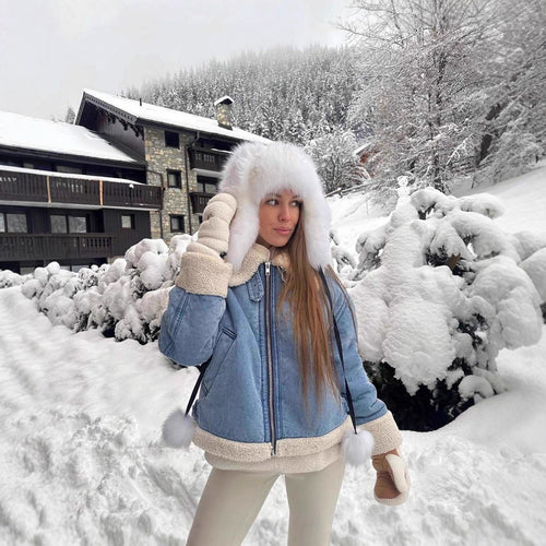 Casual transition jacket for women with faux fur collar Amarae