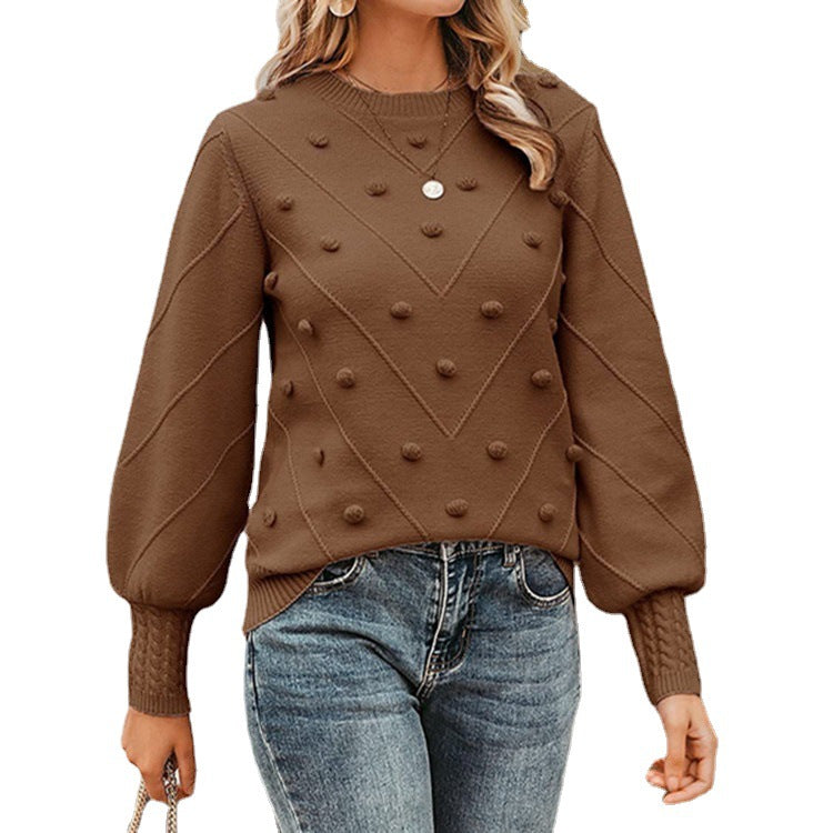 Knitted sweater for women with 3D polka dots Lune London
