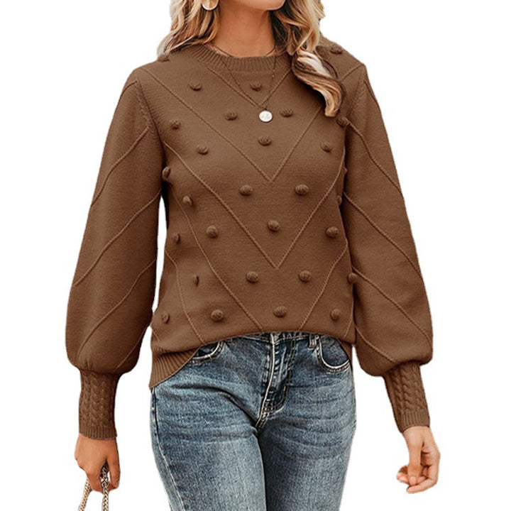 Knitted sweater for women with 3D polka dots Lune London