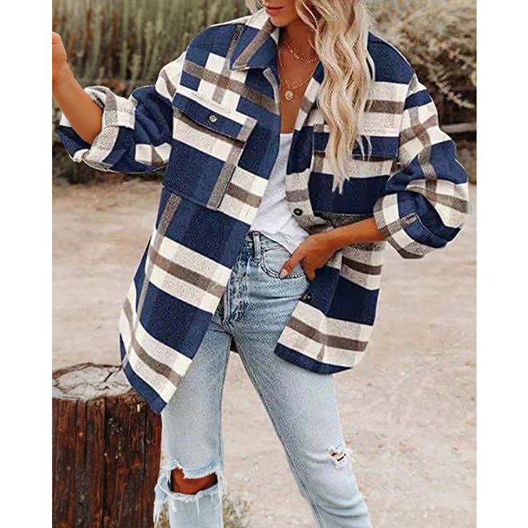 Oversized plaid jacket for women Lune London