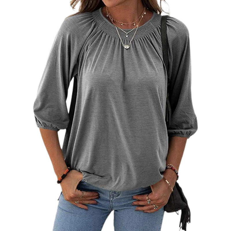 Women Casual Top with Wide Sleeves and Flowing Fabric Lune London