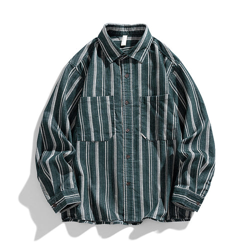 Women Long Sleeve Shirt with Decorative Striped Pattern Amarae