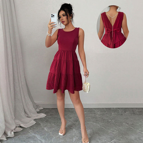 Robe d'été aérienne pour femme avec un élégant décolleté en V et un ourlet volé Chic & Stil