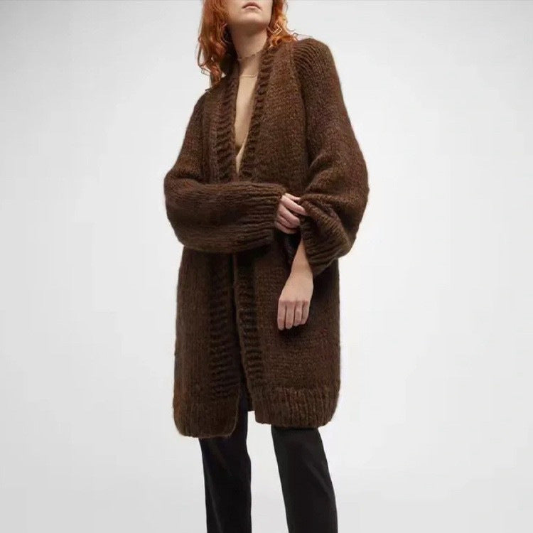 Cardigan Tricot Écourté Oversized pour Femmes Chic & Stil
