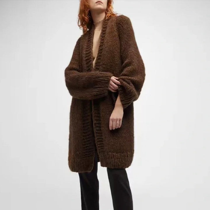 Cardigan Tricot Écourté Oversized pour Femmes Chic & Stil