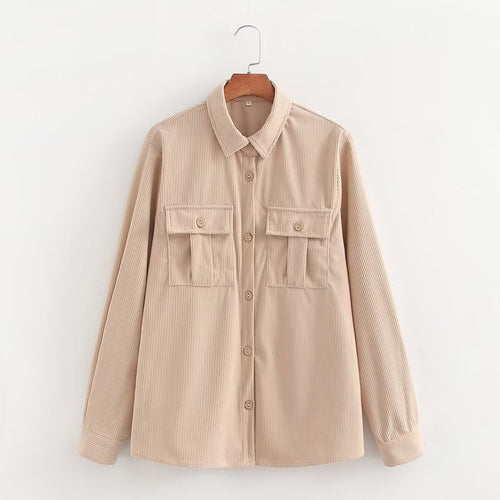 Utility shirt for ladies with applied pockets and textured fabric Amarae