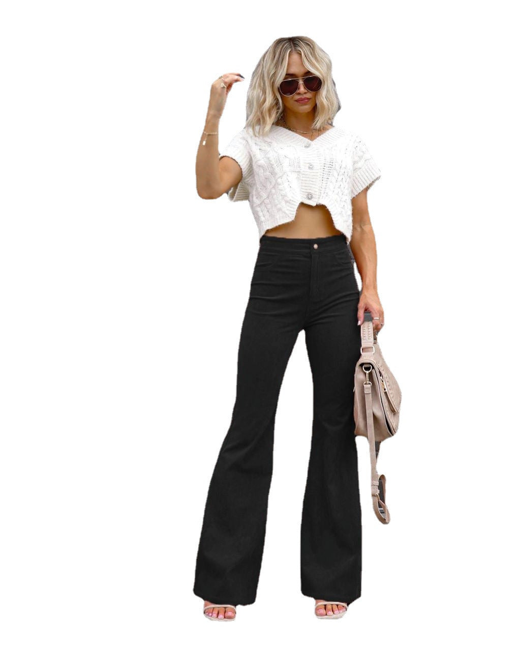 Women Stylish High-Waisted Flared Jeans Lune London
