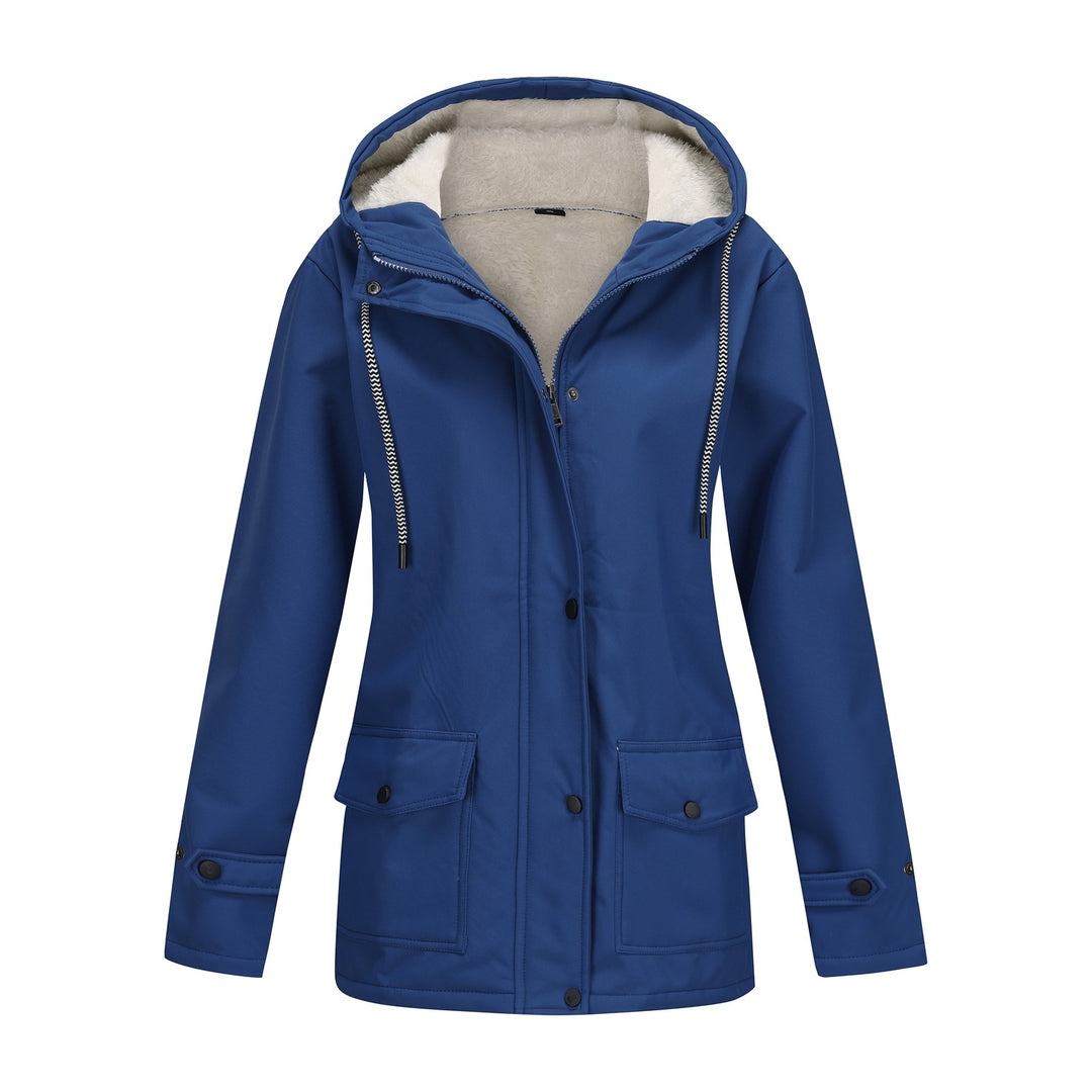 Women waterproof hooded jacket with soft fleece lining Lune London