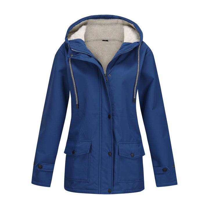 Women waterproof hooded jacket with soft fleece lining Lune London