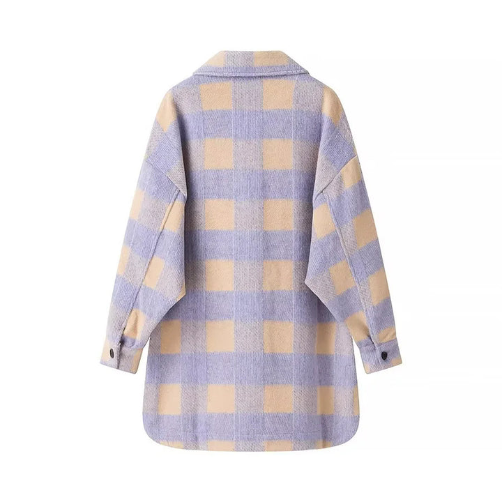 Veste en flanelle surdimensionnée pour femme à motif à carreaux Chic & Stil