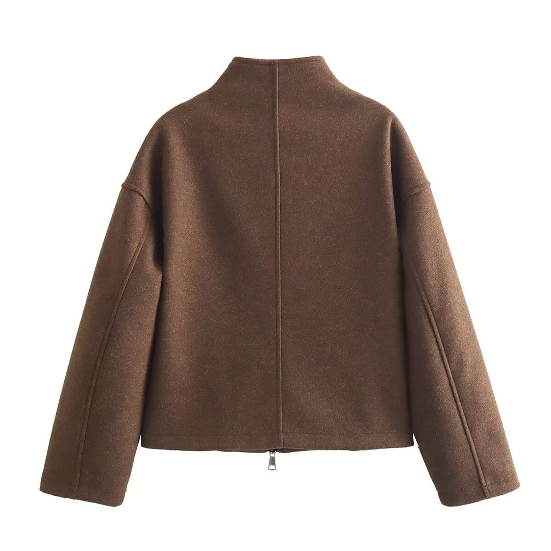 Veste matelassée décontractée pour femmes avec col montant et fermeture éclair Chic & Stil