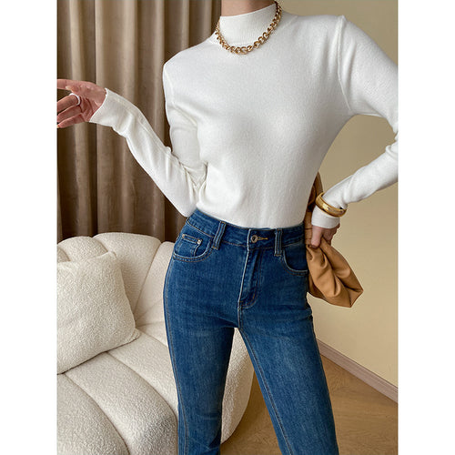 Ladies fitted turtleneck top made of fine ribbed knit Chic & Stil