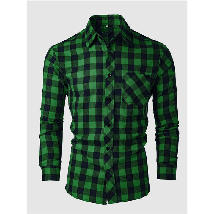 Men's flannel shirt with a classic check pattern and a chest pocket Amarae