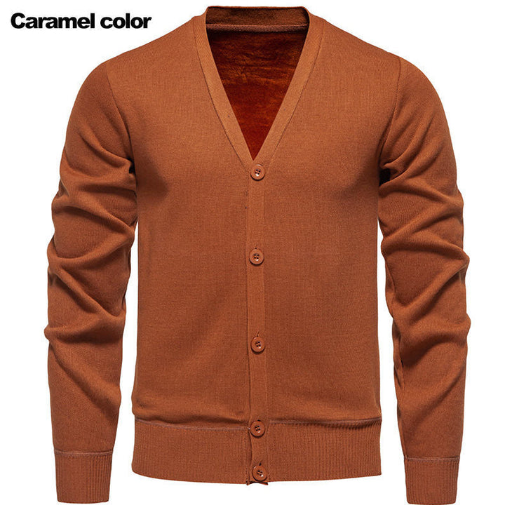 Lune London | Men's cozy knit cardigan with V-neck and button placket