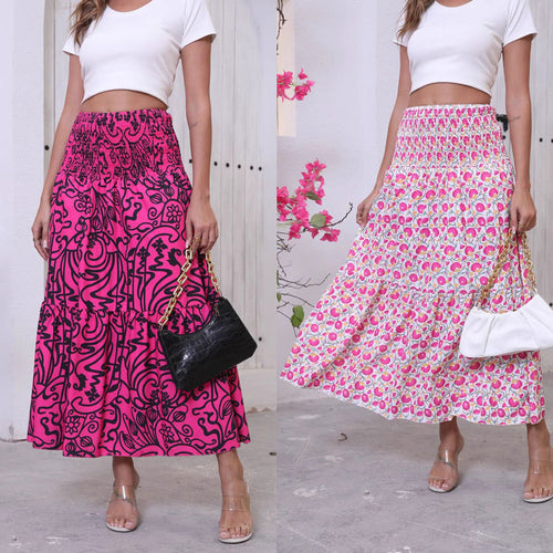 Women Bohemian Chic Floating Maxi Skirt