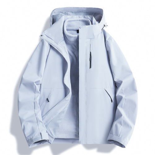 Waterproof outdoor jacket for men with insulating lining and adjustable hood drawstring Amarae