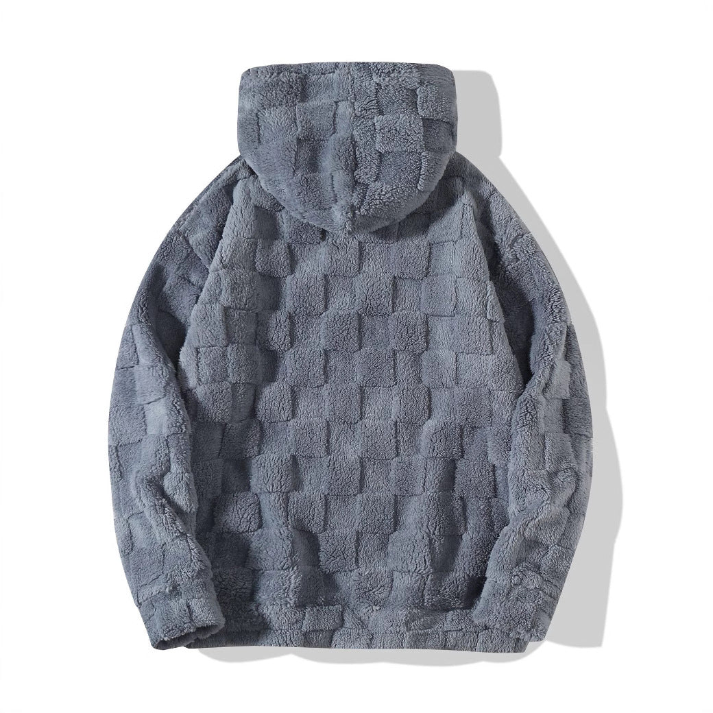 Men's cozy fleece hoodie with stylish ornate pattern Lune London