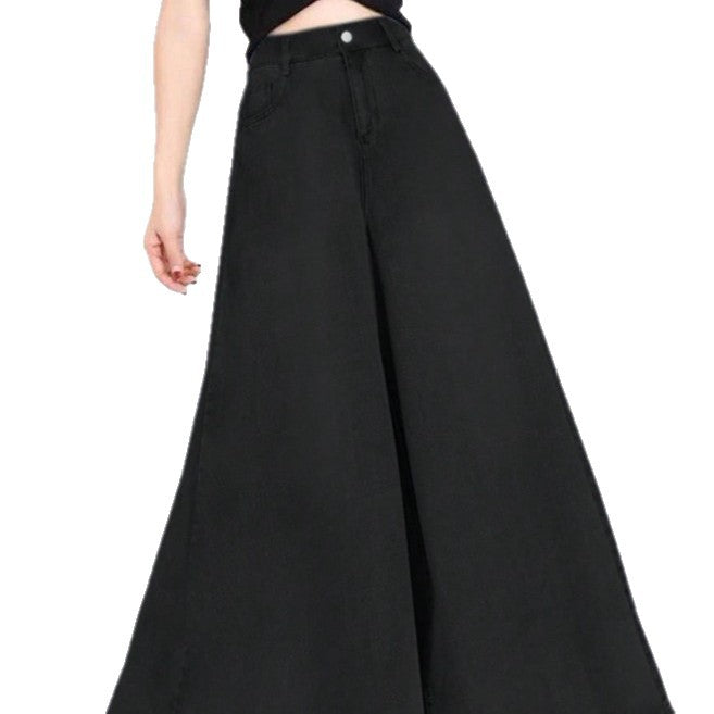 Women's High-Waisted Palazzo Jeans with Extra Wide Leg and Flowing Denim Amarae