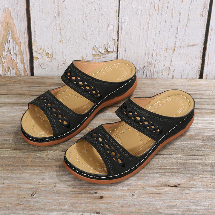 Ladies comfort slide sandals Lune London