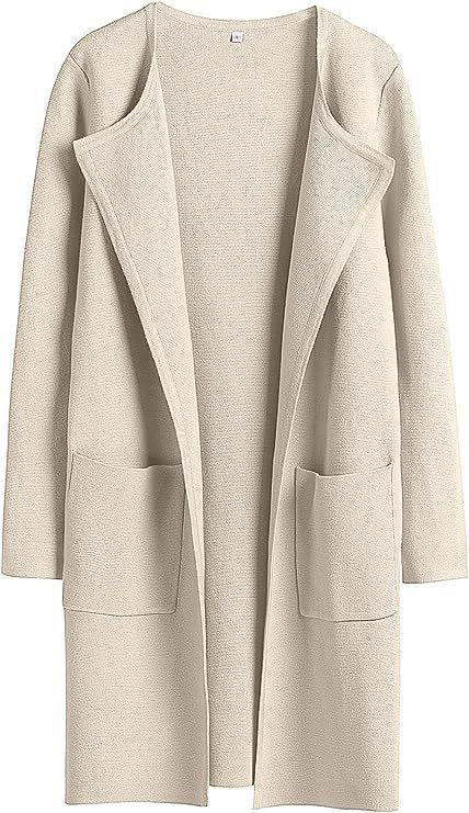 Lune London Women's Open Front Knitted Jacket with Practical Pockets