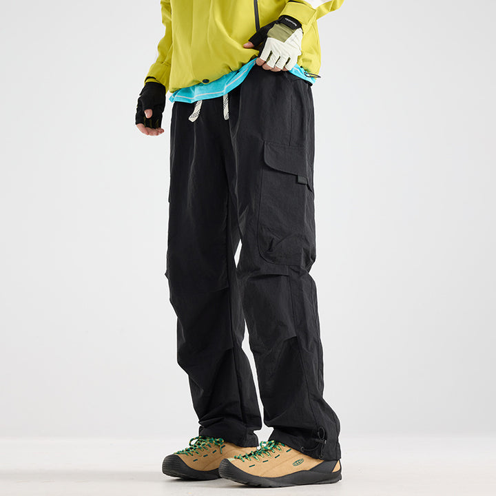 Men's Lightweight Technical Cargo Trekking Pants with Drawstring Waist, Utility Pockets and Adjustable Leg Openings Amarae