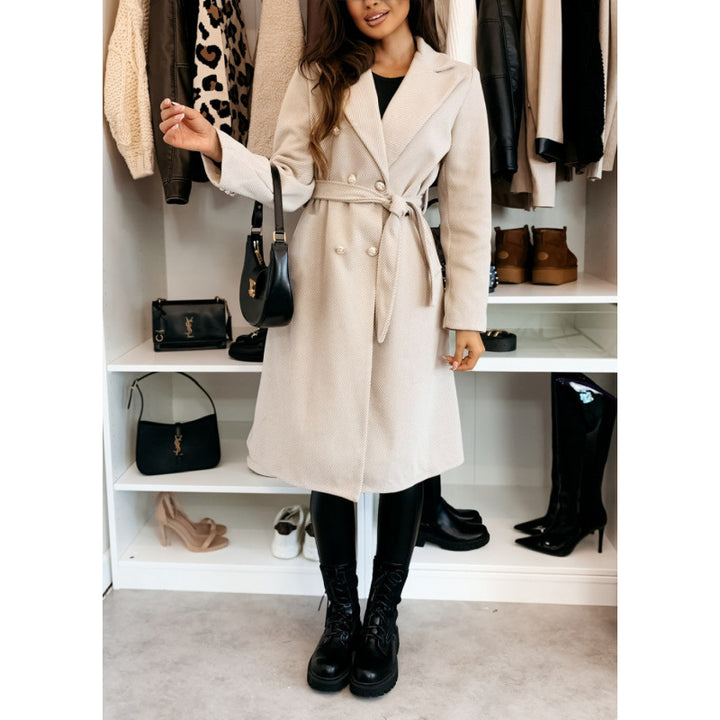 Women elegant trench coat with asymmetric cut and belt Lune London