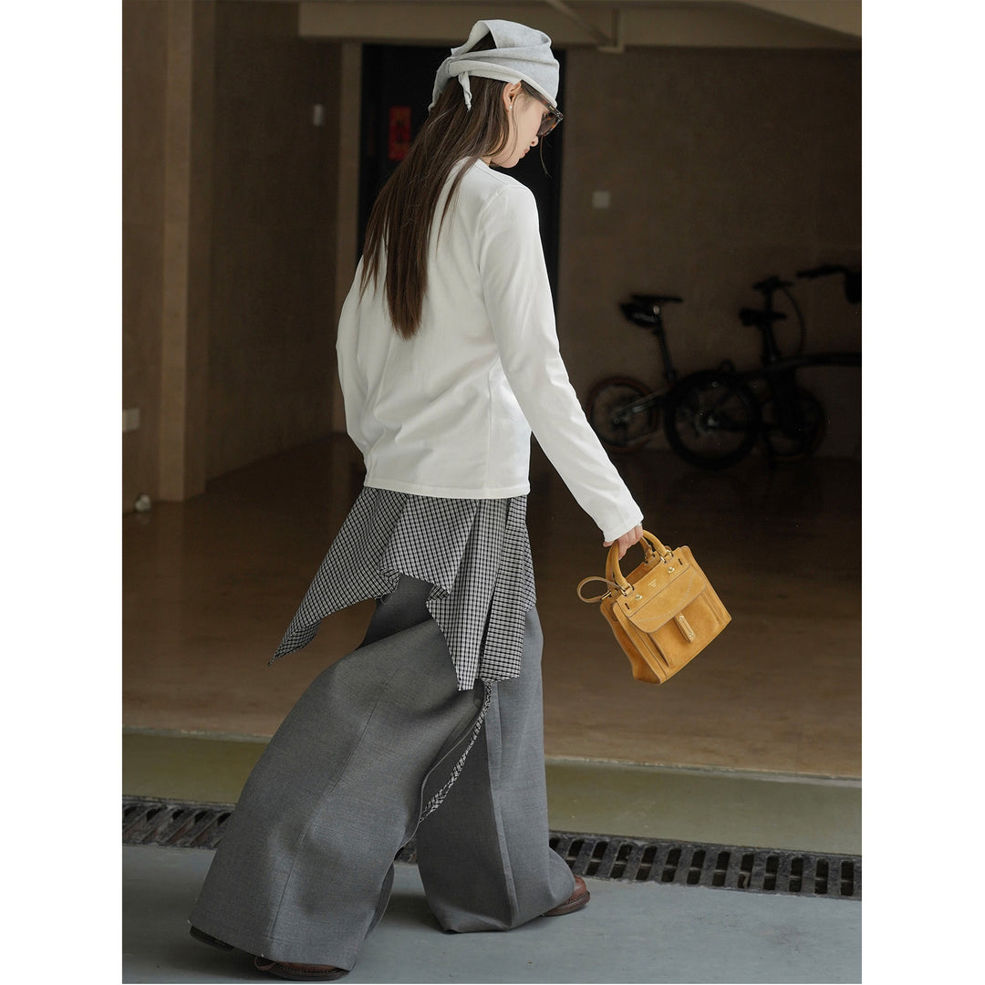 Women long sleeve shirt made of lightweight jersey with round neck Amarae