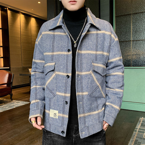 Plaid jacket for men, stylish and slightly lined, with practical flap pockets Amarae