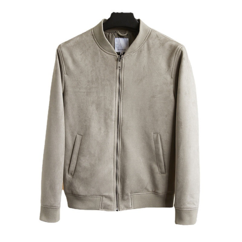 Men's Boxy Zip Blouson with Shirt Collar and Fine Wool Blend Amarae