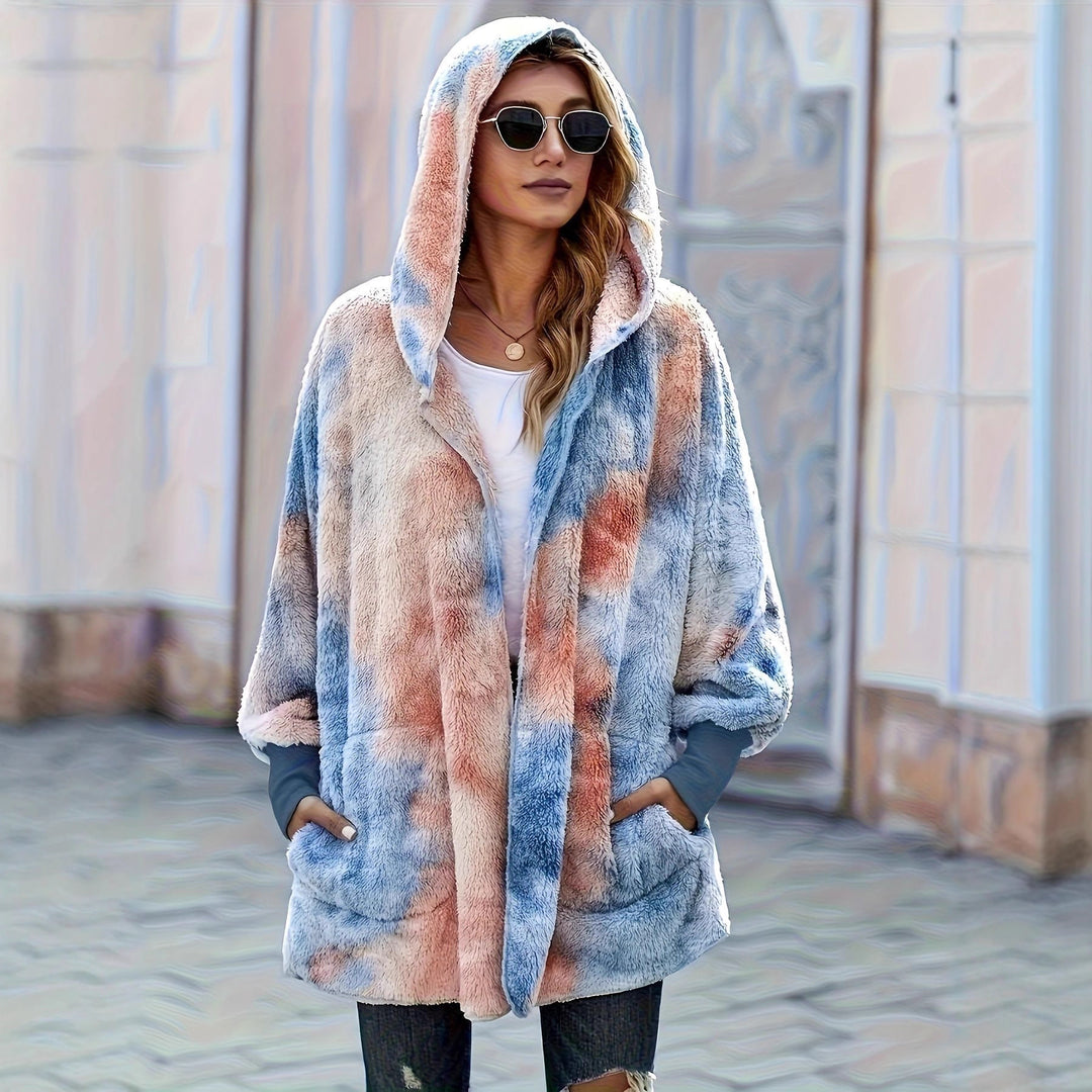 Dames Manteau à capuche douillet avec dégradé de couleur Lune London