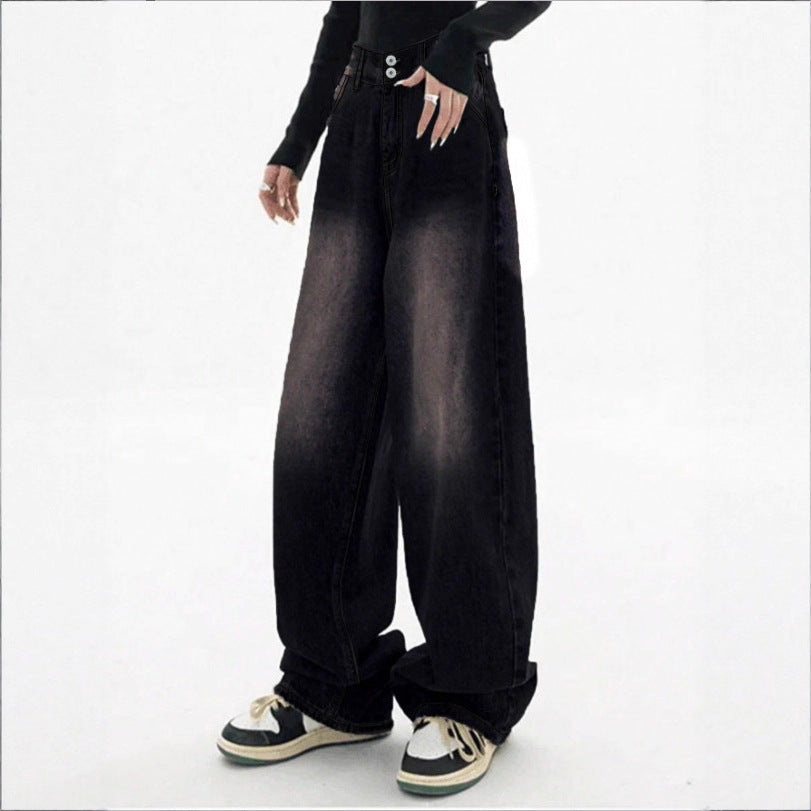 Women's High-Waisted Baggy Jeans made of Denim with Extra Wide Leg and Used-Fade Amarae