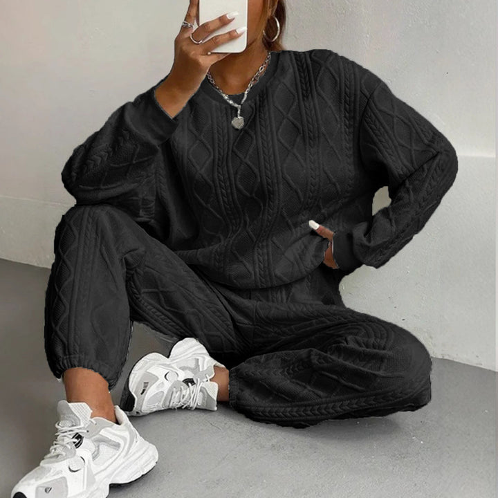 Ensemble de tricot pour femmes avec motif en cable Chic & Stil