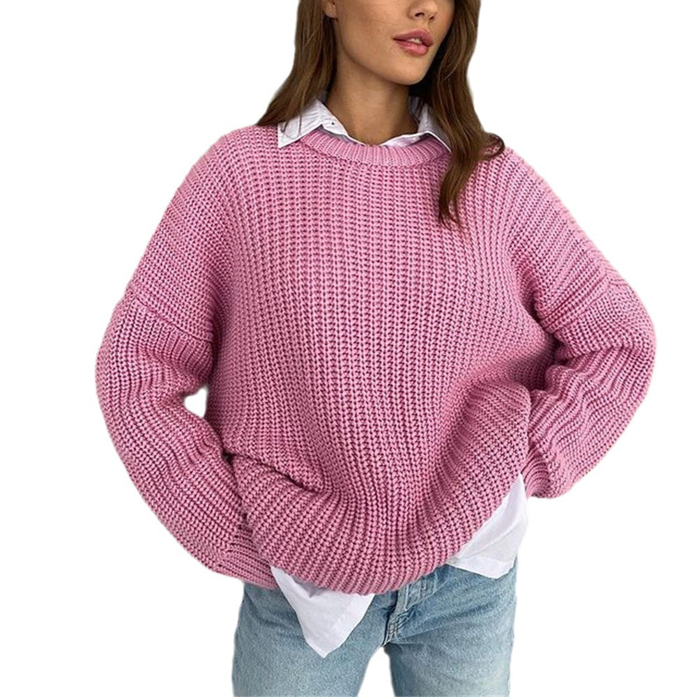 Pull en tricot épais pour femme avec une coupe décontractée et un large décolleté Chic & Stil