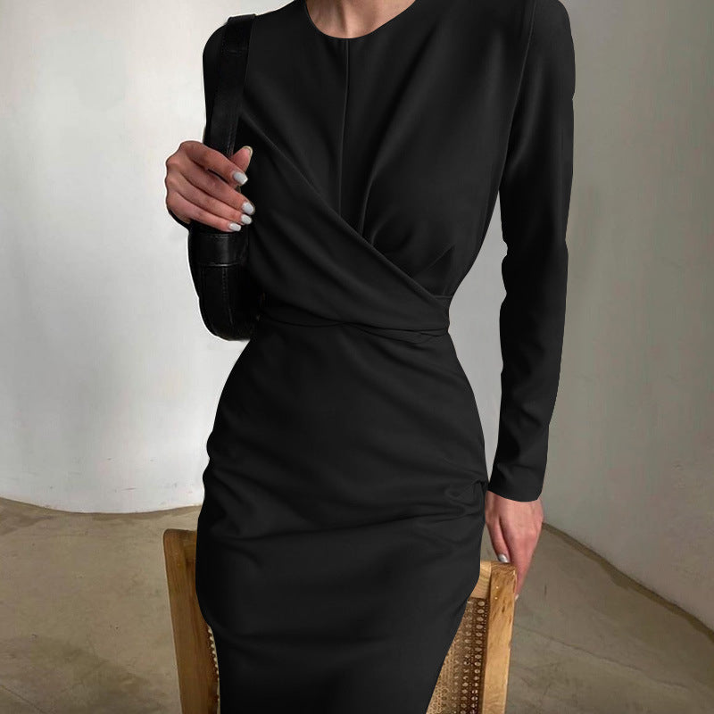 Ladies Elegant wrap dress with long sleeves and flowing cut Lune London
